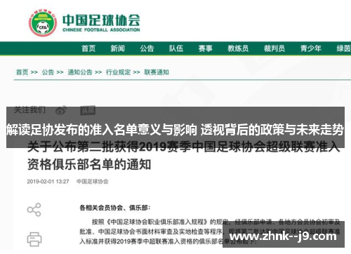 解读足协发布的准入名单意义与影响 透视背后的政策与未来走势